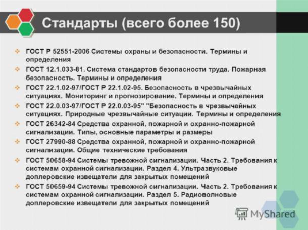 Требования к системам охранной сигнализации